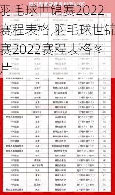 羽毛球世锦赛2022赛程表格,羽毛球世锦赛2022赛程表格图片