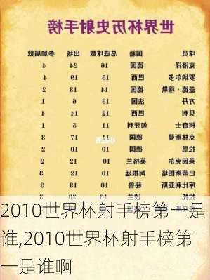 2010世界杯射手榜第一是谁,2010世界杯射手榜第一是谁啊