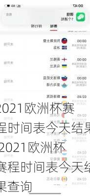 2021欧洲杯赛程时间表今天结果,2021欧洲杯赛程时间表今天结果查询