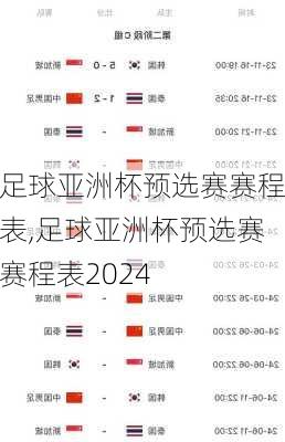 足球亚洲杯预选赛赛程表,足球亚洲杯预选赛赛程表2024