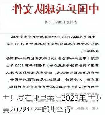 世乒赛在哪里举行2023年,世乒赛2022年在哪儿举行