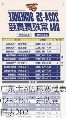 广东cba篮球赛程表2023,cba广东队赛程表2021