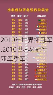 2010年世界杯冠军,2010世界杯冠军亚军季军