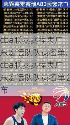 cba联赛赛程表广东宏远队队员名单,cba联赛赛程表广东宏远队队员名单公布