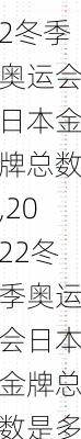 2022冬季奥运会日本金牌总数,2022冬季奥运会日本金牌总数是多少