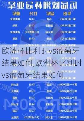 欧洲杯比利时vs葡萄牙结果如何,欧洲杯比利时vs葡萄牙结果如何