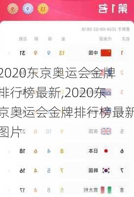 2020东京奥运会金牌排行榜最新,2020东京奥运会金牌排行榜最新图片