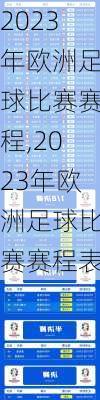 2023年欧洲足球比赛赛程,2023年欧洲足球比赛赛程表