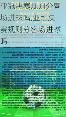 亚冠决赛规则分客场进球吗,亚冠决赛规则分客场进球吗